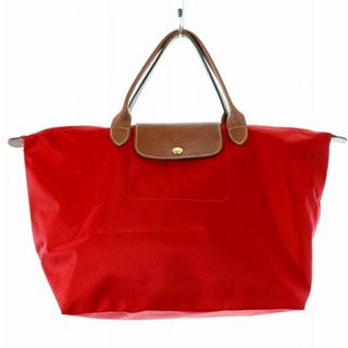 ロンシャン(LONGCHAMP)のロンシャン ル プリアージュトートバッグ ハンドバッグ ナイロン レザー 赤(トートバッグ)