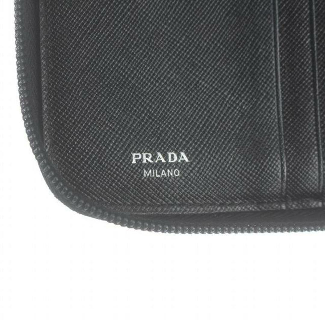 PRADA(プラダ)のプラダ 二つ折り財布 ラウンドファスナー 三角プレート 黒 M605 レディースのファッション小物(財布)の商品写真