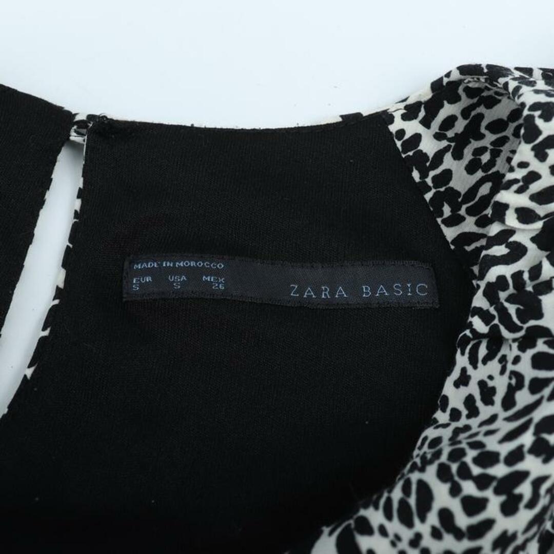 ザラベーシック ワンピース ノースリーブ フリル レオパード柄 ミニ丈 レディース Sサイズ ベージュ ブラック ZARA BASIC レディースのワンピース(その他)の商品写真