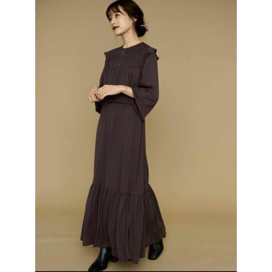 L'or / Design Pin tuck Tiered Dress レディースのワンピース(ロングワンピース/マキシワンピース)の商品写真