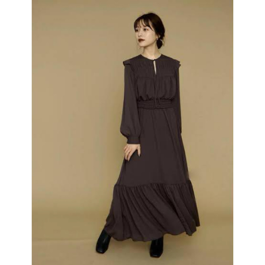 L'or / Design Pin tuck Tiered Dress レディースのワンピース(ロングワンピース/マキシワンピース)の商品写真