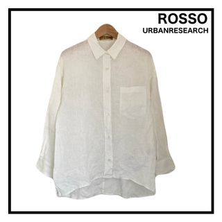 アーバンリサーチロッソ(URBAN RESEARCH ROSSO)のエフバイロッソ　リネン100%シャツ　レディース　ホワイト　透け感　長袖(シャツ/ブラウス(長袖/七分))