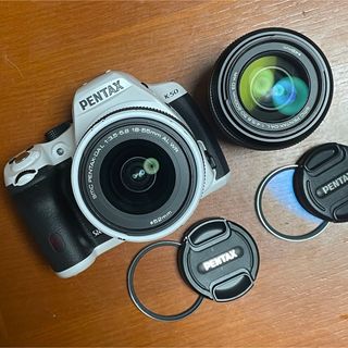 ペンタックス(PENTAX)のペンタックス　PENTAX K-50 ダブルズームレンズキット ホワイト 実用品(デジタル一眼)