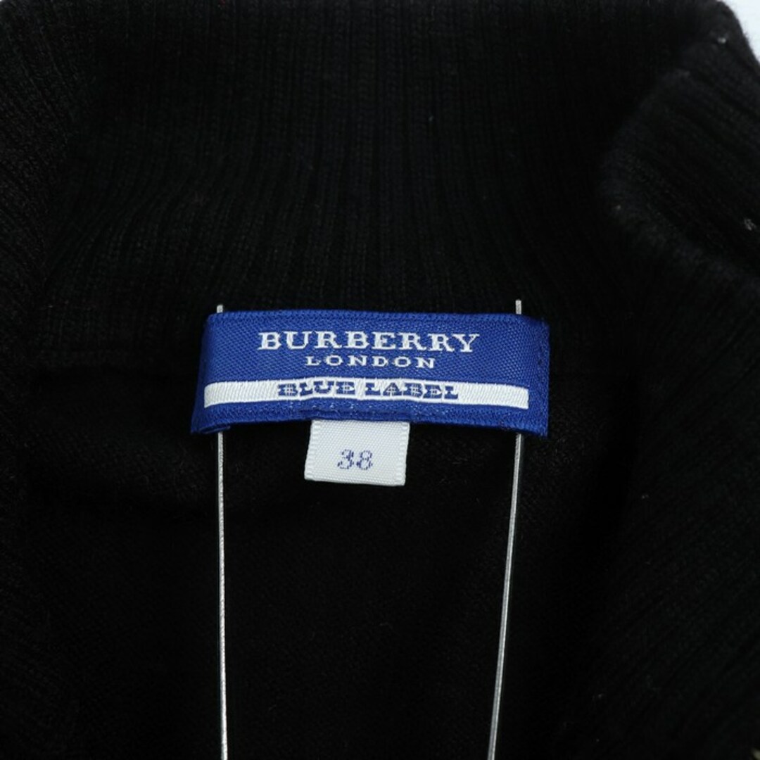 BURBERRY BLUE LABEL(バーバリーブルーレーベル)のバーバリーブルーレーベル カーディガン ニット セーター ウール 三陽商会 レディース 38サイズ ブラック BURBERRY BLUE LABEL レディースのトップス(カーディガン)の商品写真