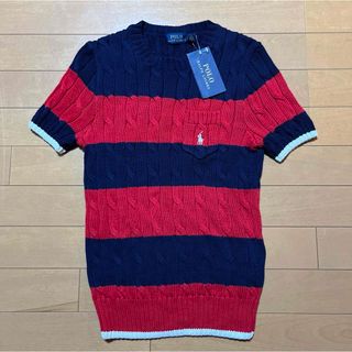 ポロラルフローレン(POLO RALPH LAUREN)の新品タグ付き　ラルフローレン　半袖ケーブルセーター　S(ニット/セーター)