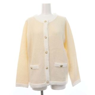 レッセパッセ(LAISSE PASSE)のレッセパッセ 22AW ゴールドボタンニットジャケット ノーカラー ベージュ(ブルゾン)