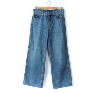 ユニクロ(UNIQLO)のユニクロ デニムパンツ ワイド ジーンズ UNIQLO JEANS レディース 24(61cm)サイズ ブルー UNIQLO(デニム/ジーンズ)