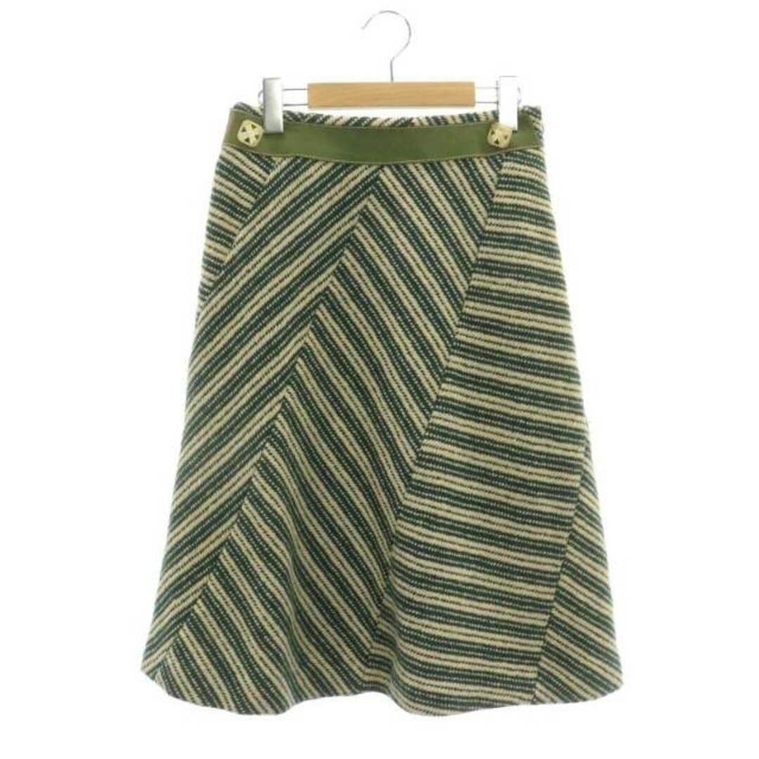 mina perhonen(ミナペルホネン)のミナペルホネン grass land ウール スカート フレア ロング 緑 レディースのスカート(ロングスカート)の商品写真