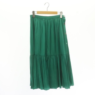 ロペ(ROPE’)のロペ MADEMOISELLE  ギャザーロングスカート フレア 38 緑(ロングスカート)