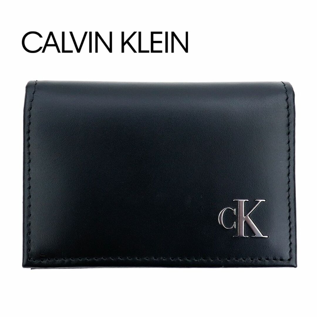 Calvin Klein(カルバンクライン)のカルバンクライン カードケース パスケース 名刺入れ ブラック レザー 本革 メンズのファッション小物(名刺入れ/定期入れ)の商品写真