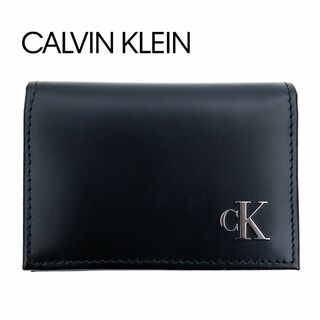 カルバンクライン(Calvin Klein)のカルバンクライン カードケース パスケース 名刺入れ ブラック レザー 本革(名刺入れ/定期入れ)