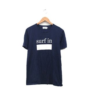 ビームスライツ カットソー Tシャツ 半袖 コットン プリント L ネイビー 紺(カットソー(半袖/袖なし))