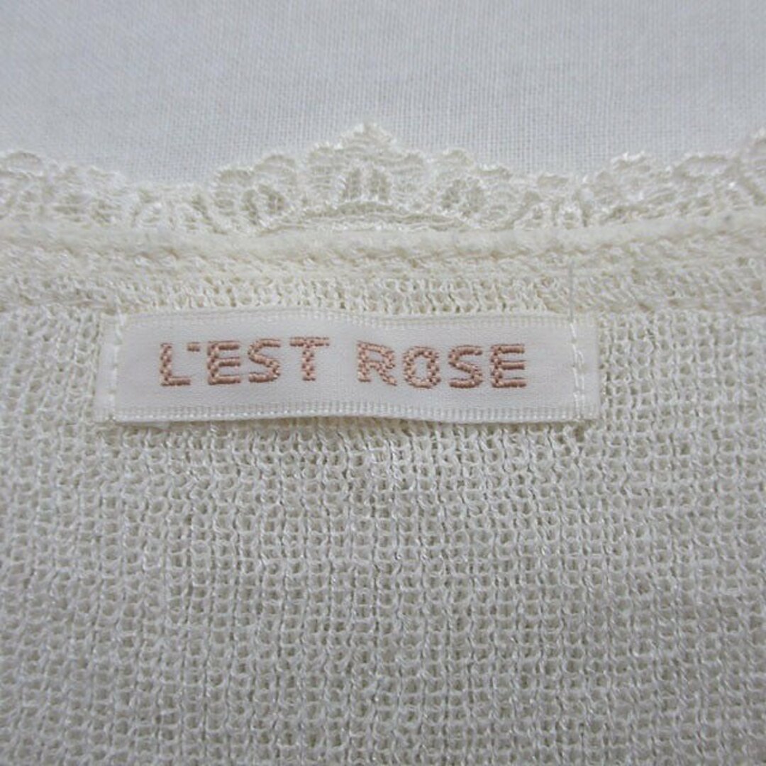 L'EST ROSE(レストローズ)のレストローズ カットソー Tシャツ 半袖 シースルー袖 レース コットン レディースのトップス(カットソー(半袖/袖なし))の商品写真