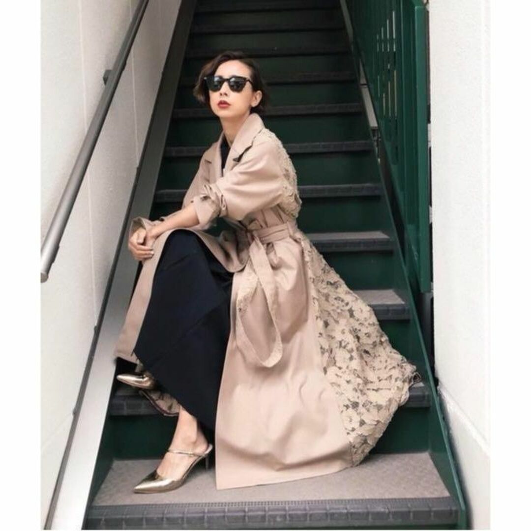 AMERI BACK LACE COAT バックレース トレンチコート AMERI BACK LACE COAT バックレース トレンチコート