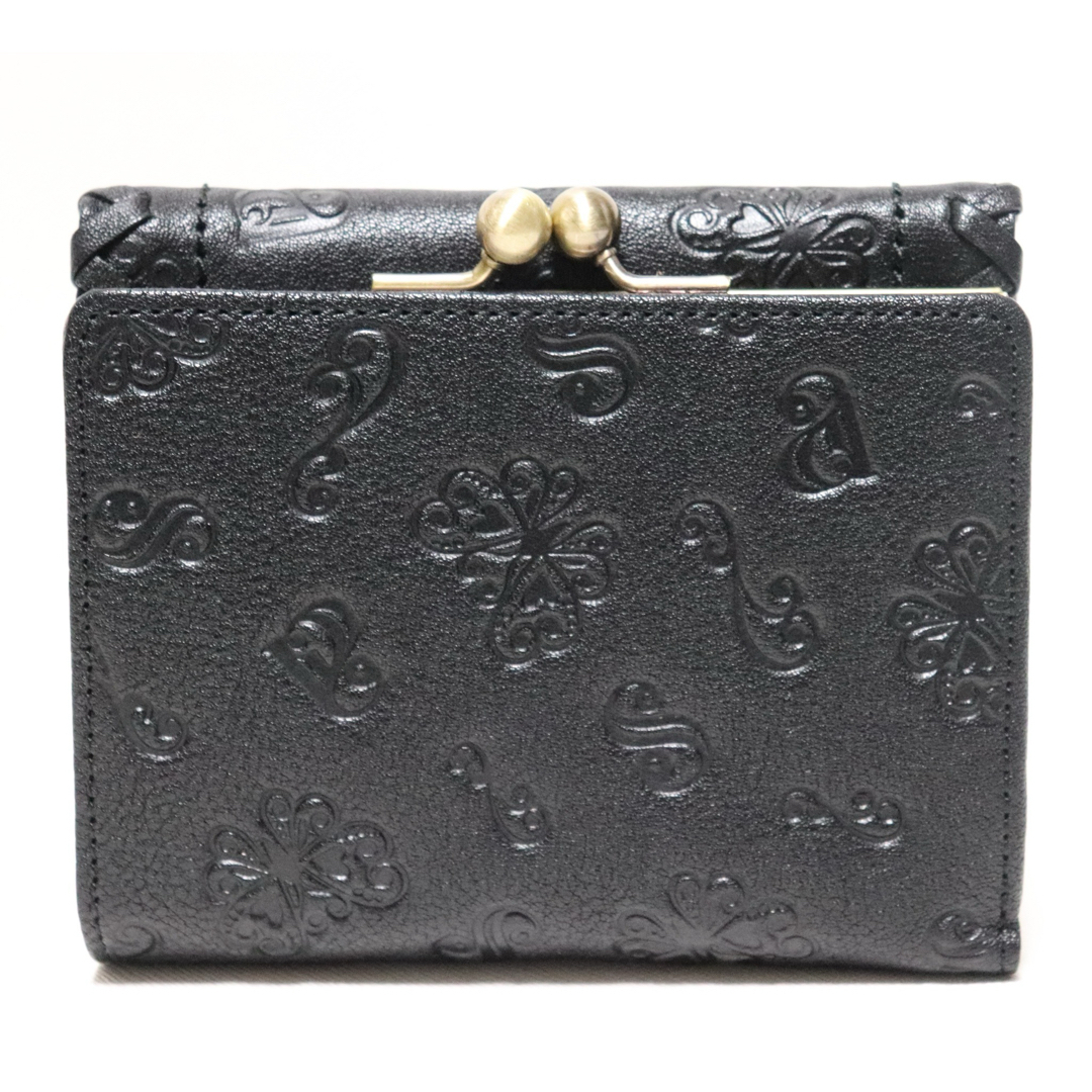 ANNA SUI(アナスイ)の《アナスイ》新品 バタフライチャーム付 エンボスレザー 2つ折りがま口財布 口金 レディースのファッション小物(財布)の商品写真