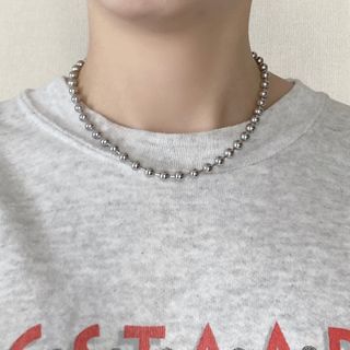 ハレ(HARE)の★再入荷★ 新品　ステンレス ボールチェーン　ネックレス　6mm玉(ネックレス)