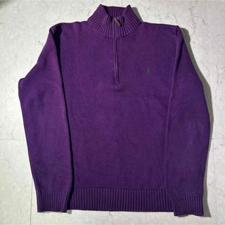 ポロラルフローレン(POLO RALPH LAUREN)のラルフローレン ハーフジップ 紫 L 春物(ニット/セーター)