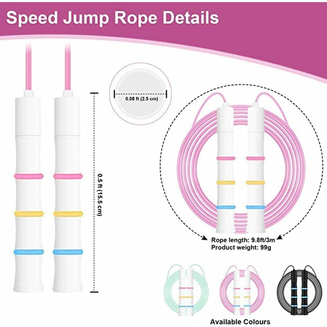 ピンク 縄跳び 筋トレ フィットネス トレーニング エクササイズ用 スポーツ/アウトドアのトレーニング/エクササイズ(トレーニング用品)の商品写真