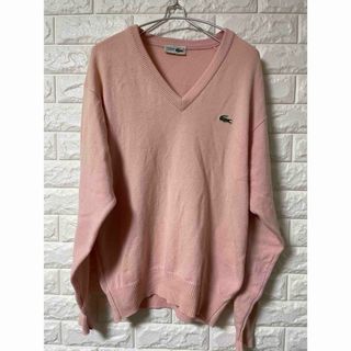 ラコステ(LACOSTE)のLACOSTE ラコステ Vネックニット サイズ4 ピンク(ニット/セーター)