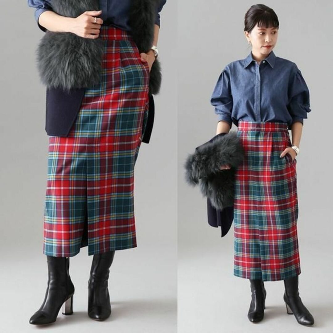 IENA(イエナ)の未使用　VERMEIL par iena BONOTTO チェック スカート レディースのスカート(ロングスカート)の商品写真