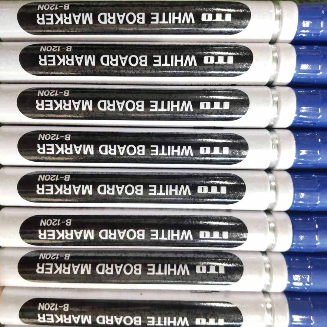 週末限定　大量　未開封　日本製　ホワイトボードマーカー　青　30本　まとめうり インテリア/住まい/日用品の文房具(ペン/マーカー)の商品写真