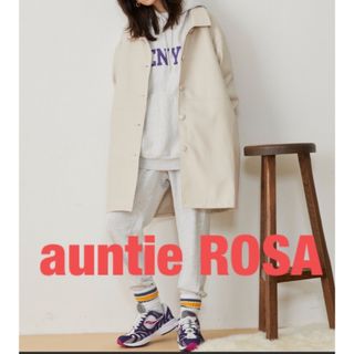 アンティローザ(Auntie Rosa)のまい様専用★お値下げ美品★合皮スプリングコート　ジャケットコート　ホワイト(スプリングコート)