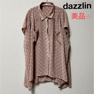 dazzlin - 美品⭐︎dazzlin ダズリン　 ドット柄シャツ　シアーシャツ　くすみピンク