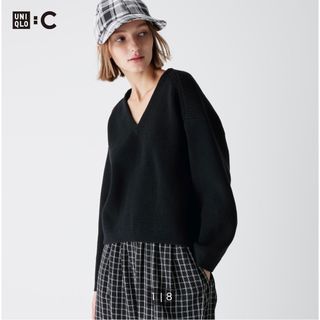 ユニクロ(UNIQLO)の新品未使用　Vネックショートセーター（長袖）ユニクロc(ニット/セーター)