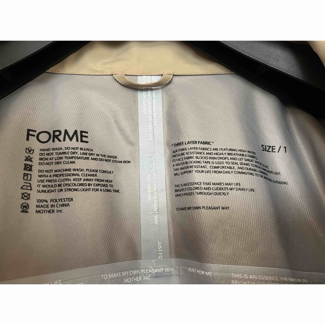 forme(フォルメ)のFORME 撥水マウンテンコート レディースのジャケット/アウター(スプリングコート)の商品写真