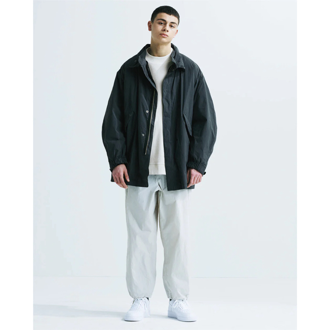 ATON(エイトン)のATON AIR VENTILE SHORT MODS COAT Black メンズのジャケット/アウター(モッズコート)の商品写真