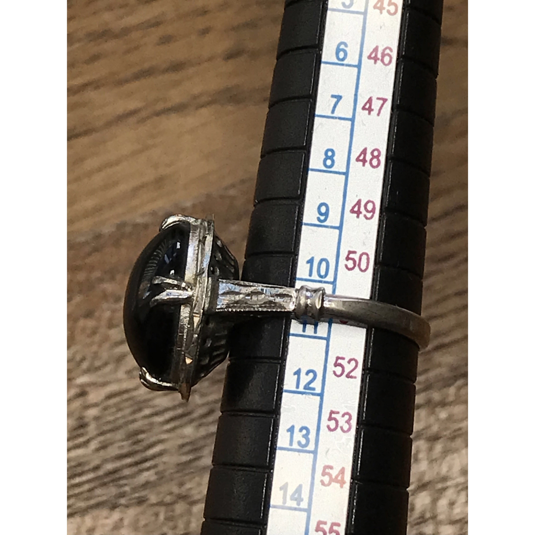 ∮ ヴィンテージ 千本透かし オニキス リング 10.5号 ∮ レディースのアクセサリー(リング(指輪))の商品写真