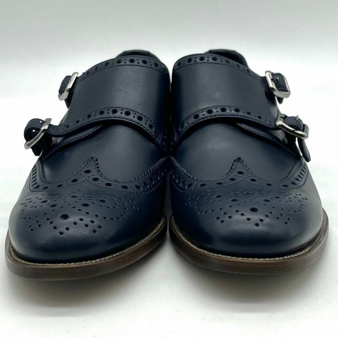 Church's(チャーチ)の新品 チャーチ LANA ダブルモンク ウイングチップ メダリオン 紺 39 レディースの靴/シューズ(ローファー/革靴)の商品写真