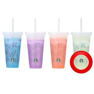 スターバックスコーヒー(Starbucks Coffee)のスターバックス　ミステリーカラーチェンジングリユーザブルコールドカップ710ml(タンブラー)