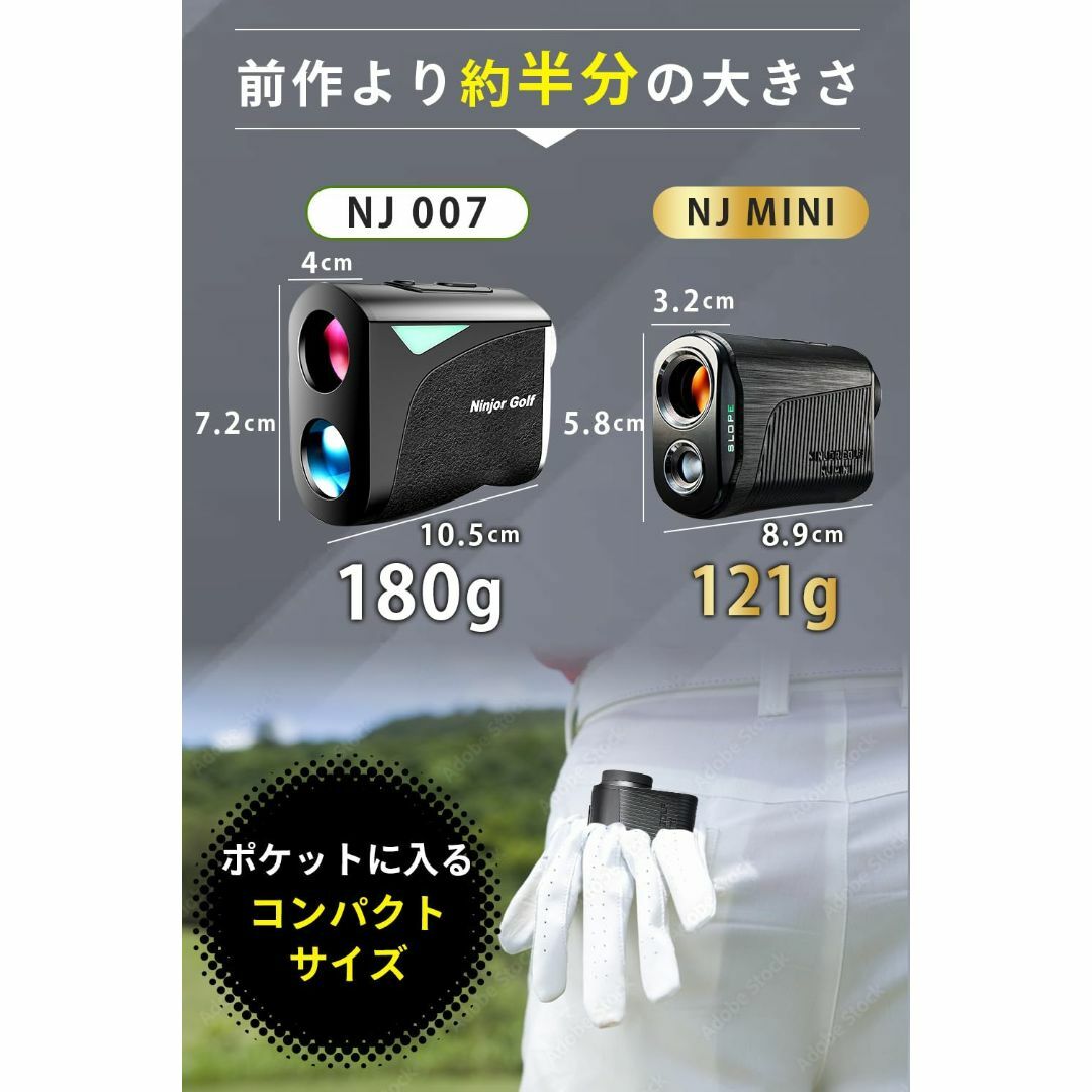 新品 NINJOR GOLF ゴルフ レーザー 距離計 NJ MINI OLEDの通販 by