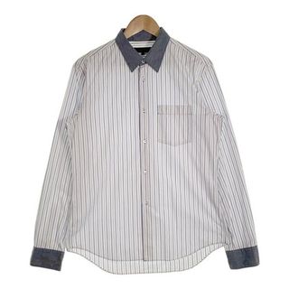 コムデギャルソン(COMME des GARCONS)のCOMME des GARCONS HOMME DEUX コムデギャルソンオムドゥ ストライプ 切替 長袖シャツ シャンブレーカラー ホワイト DG-B015 Size M(シャツ)