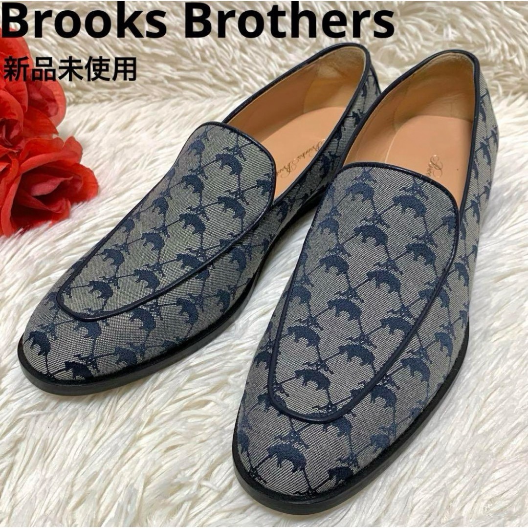 Brooks Brothers(ブルックスブラザース)の【新品未使用】Brooks Brothers ロゴ総柄 オペラシューズ レディースの靴/シューズ(ローファー/革靴)の商品写真