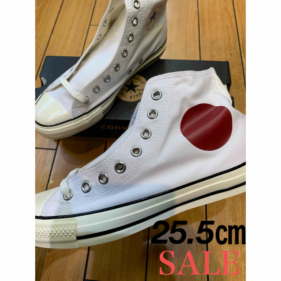 ALL STAR（CONVERSE）(オールスター)の✨新品✨コンバース　オールスター　US 日の丸　ハイ　ホワイト メンズの靴/シューズ(スニーカー)の商品写真