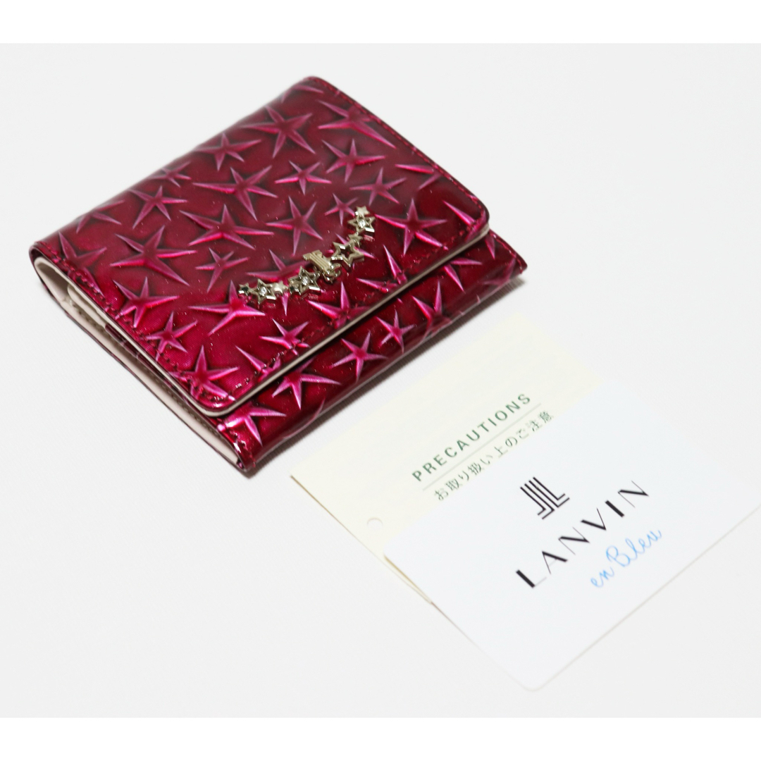 LANVIN en Bleu(ランバンオンブルー)の《ランバンオンブルー》新品 ボックス小銭入れ付 星柄エナメルレザー 二つ折り財布 レディースのファッション小物(財布)の商品写真