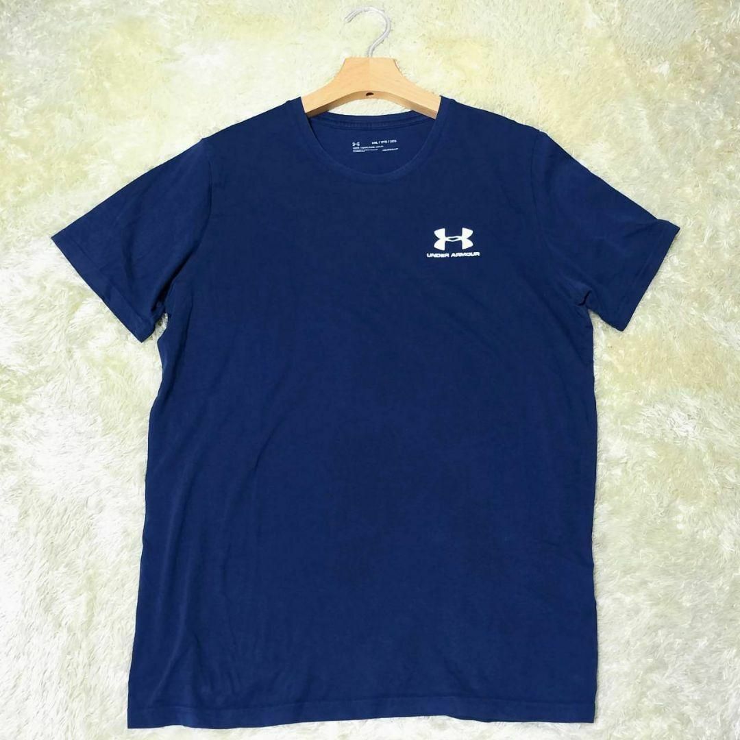 UNDER ARMOUR(アンダーアーマー)のアンダーアーマー メンズ tシャツ 半袖 2xl ネイビー ビッグロゴ 大きい メンズのトップス(Tシャツ/カットソー(七分/長袖))の商品写真