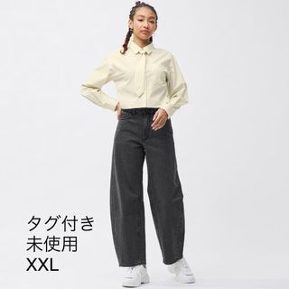 ジーユー(GU)のGU／【裾上げ済み・タグ付き未使用】バレルレッグジーンズ／XXL(デニム/ジーンズ)