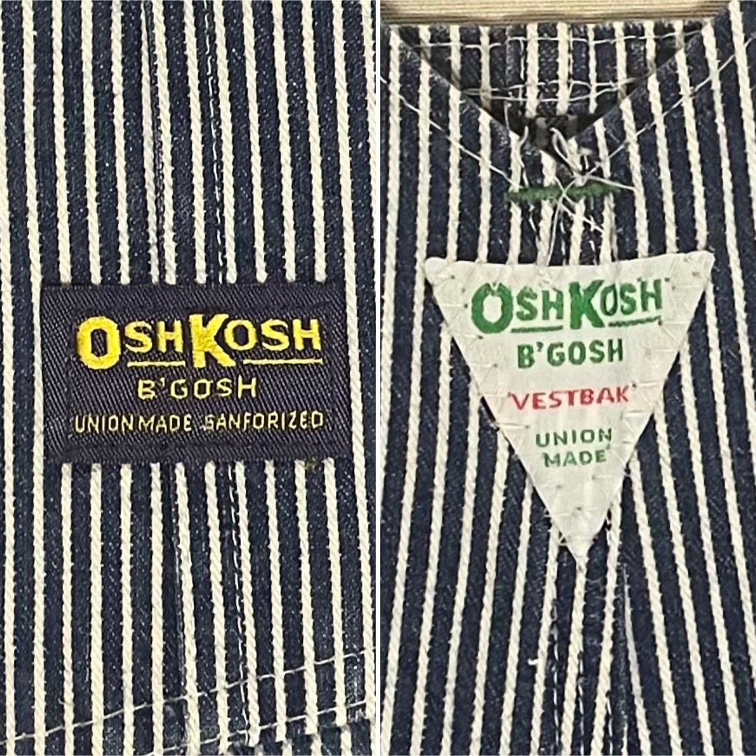 OshKosh - 1960-70s OSH KOSH ヒッコリー•オーバーオール Size42 OshKosh - 1960-70s OSH KOSH ヒッコリー•オーバーオール Size42