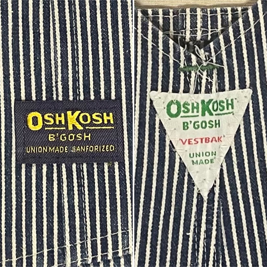 OshKosh(オシュコシュ)の1960-70s OSH KOSH ヒッコリー•オーバーオール  Size42 メンズのパンツ(サロペット/オーバーオール)の商品写真