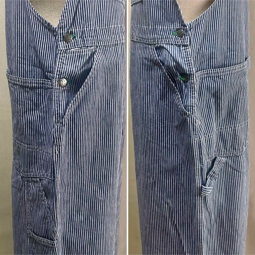 OshKosh(オシュコシュ)の1960-70s OSH KOSH ヒッコリー•オーバーオール  Size42 メンズのパンツ(サロペット/オーバーオール)の商品写真