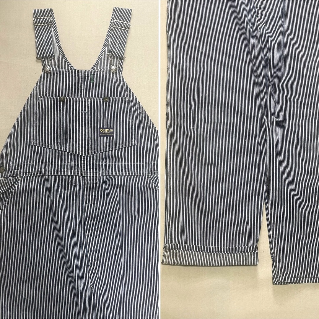 OshKosh(オシュコシュ)の1960-70s OSH KOSH ヒッコリー•オーバーオール  Size42 メンズのパンツ(サロペット/オーバーオール)の商品写真