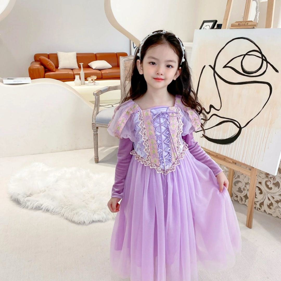 CRS紫プリンセスドレス袖取り付け可能コスプレドレス140サイズ