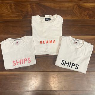 シップス(SHIPS)のL size 白Tシャツ　BEAMS SHIPS 3着まとめ売り(Tシャツ/カットソー(半袖/袖なし))