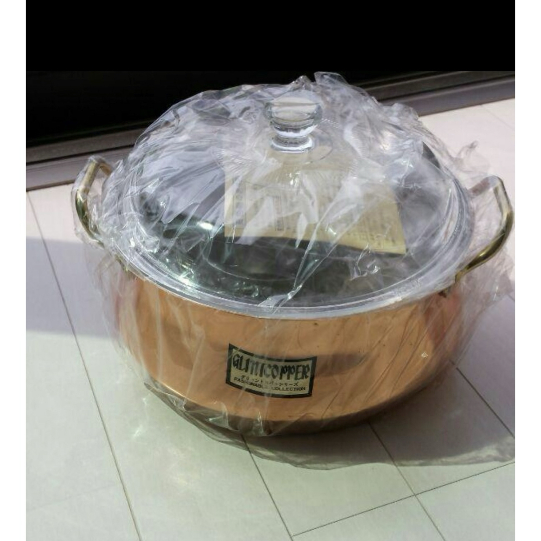 カレー両手鍋　純銅製　24cm インテリア/住まい/日用品のキッチン/食器(鍋/フライパン)の商品写真