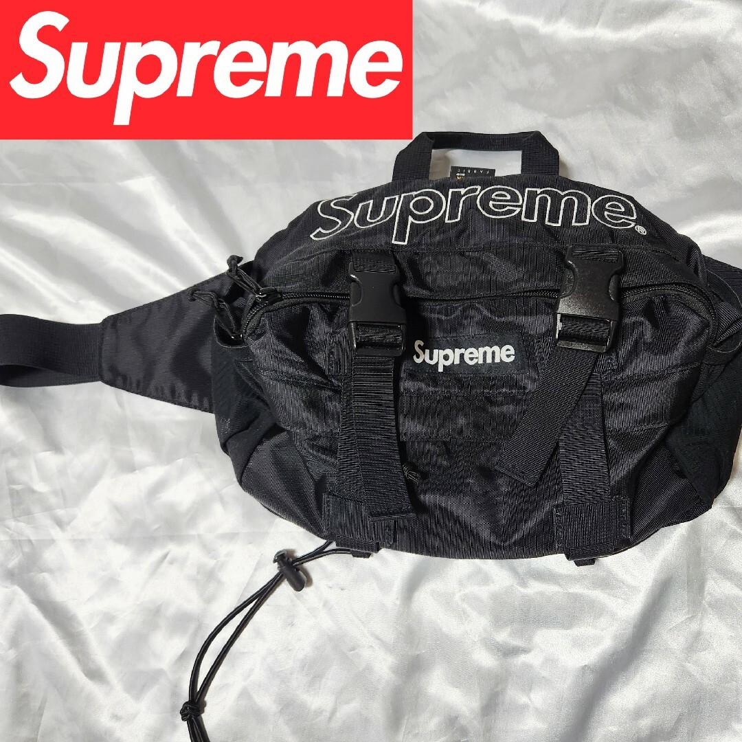 Supreme(シュプリーム)のsupreme 19FW Waist Bag CORDURA ボックスロゴ 黒 メンズのバッグ(ボディーバッグ)の商品写真