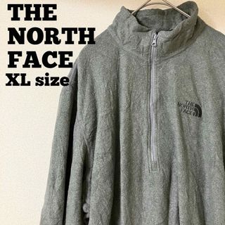 ザノースフェイス(THE NORTH FACE)のUSA規格 ノースフェイス ハーフジップフリース 刺繍ロゴ XLサイズ相当(ブルゾン)