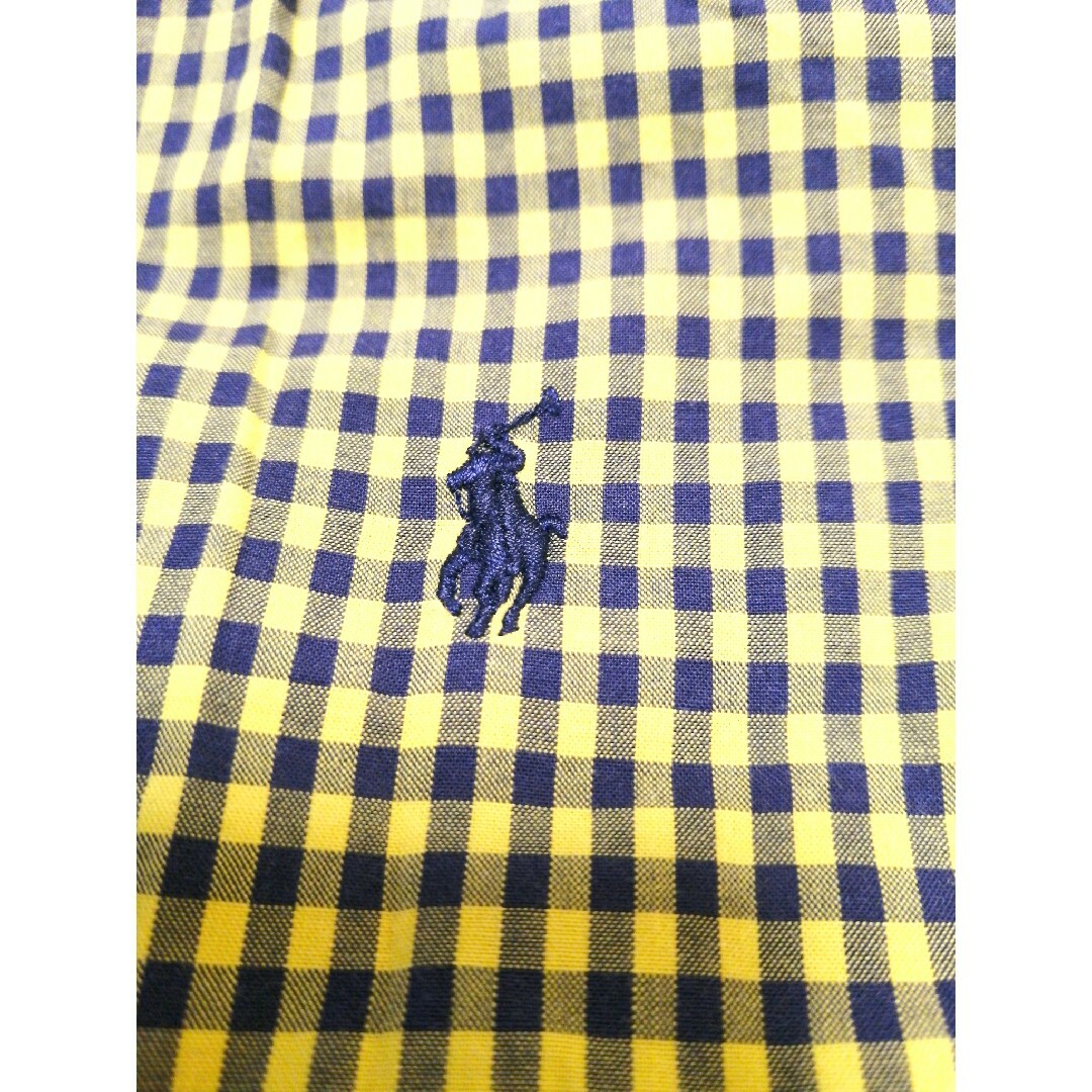 Ralph Lauren(ラルフローレン)の値下げ【RALPH LAUREN】キッズ・シャツ・イエロー×ネイビー・120cm キッズ/ベビー/マタニティのキッズ服男の子用(90cm~)(Tシャツ/カットソー)の商品写真